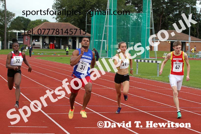 100 metres 21, NECAA Open Meeting, Morpeth, Sunday, March 23rd. David T. Hewitson/Sports for All Pics